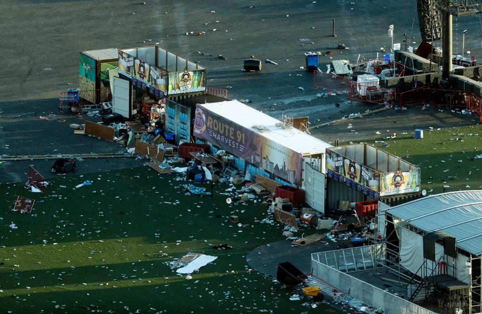  The debris left in the wake of the gun attack