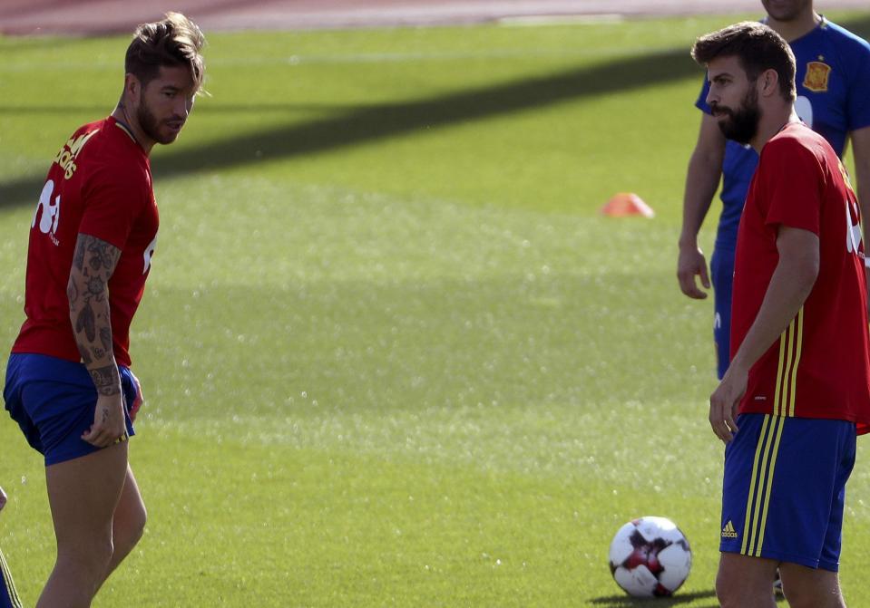  Gerard Pique denied there is a rift with Sergio Ramos