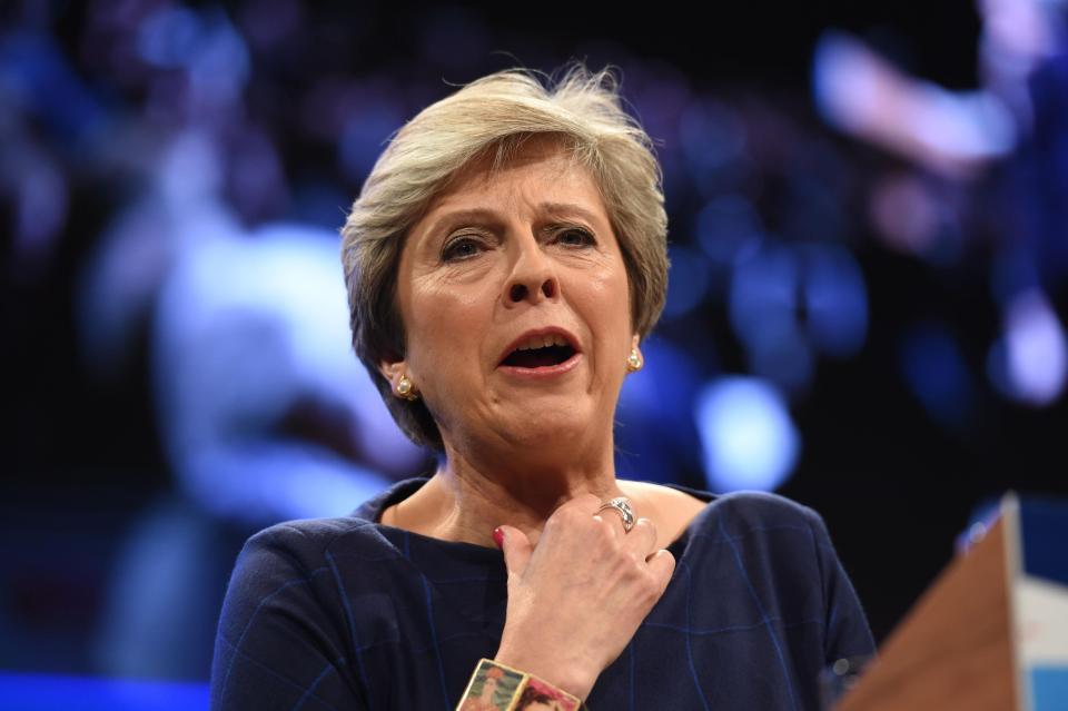  Theresa May struggled with a cough and was on the verge of losing her voice completely