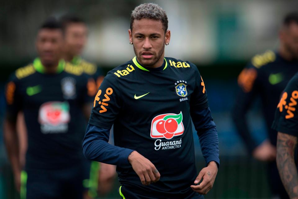  Neymar has been back training with the Brazil squad ahead of their internationals this week