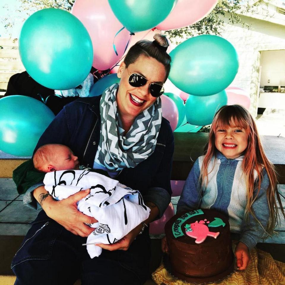  The singer shared this adorable snap of her with her children on Instagram