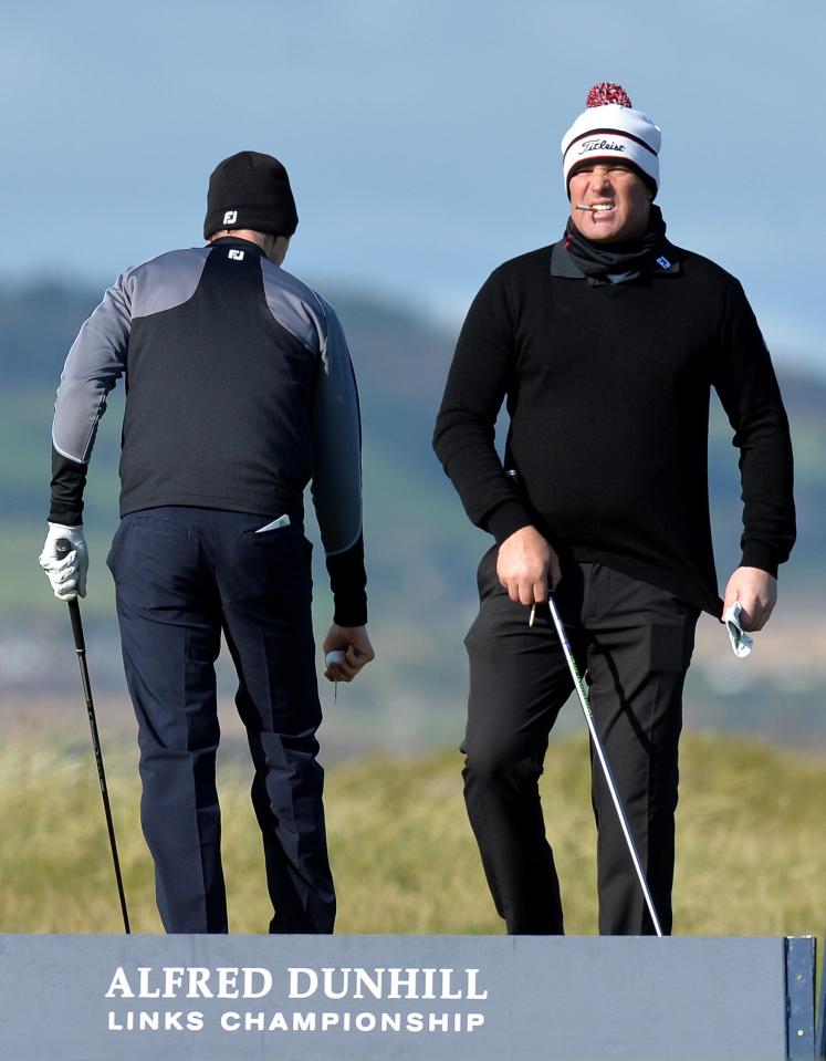  Shane Warne was happy with his impressive 73 in windy conditions in Scotland