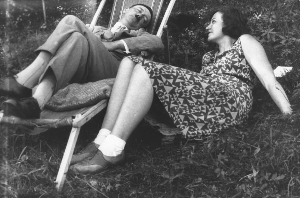  Hitler naps in a deckchair next to his half-niece Geli in the early 1930s