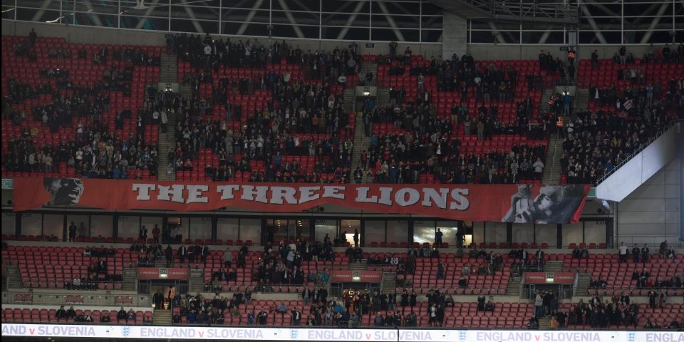  There were thousands of empty seats at as England played Slovenia at Wembley