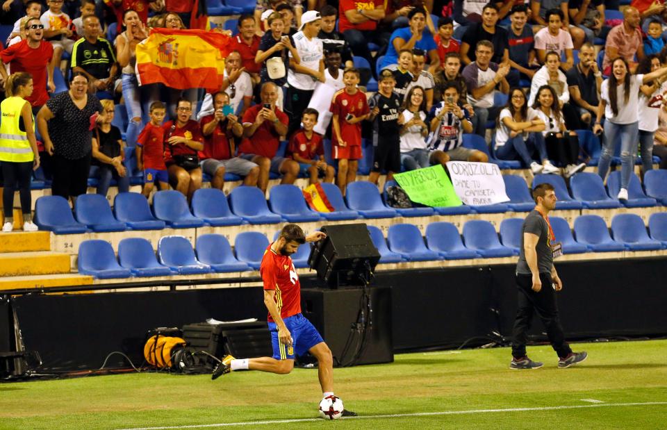  Gerard Pique has been singled out for abuse by Spanish fans following the Catalan referendum