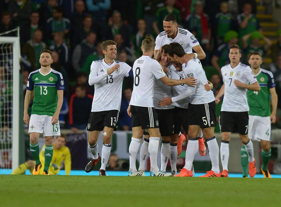  Germany eased to a 3-0 victory against Northern Ireland in Belfast