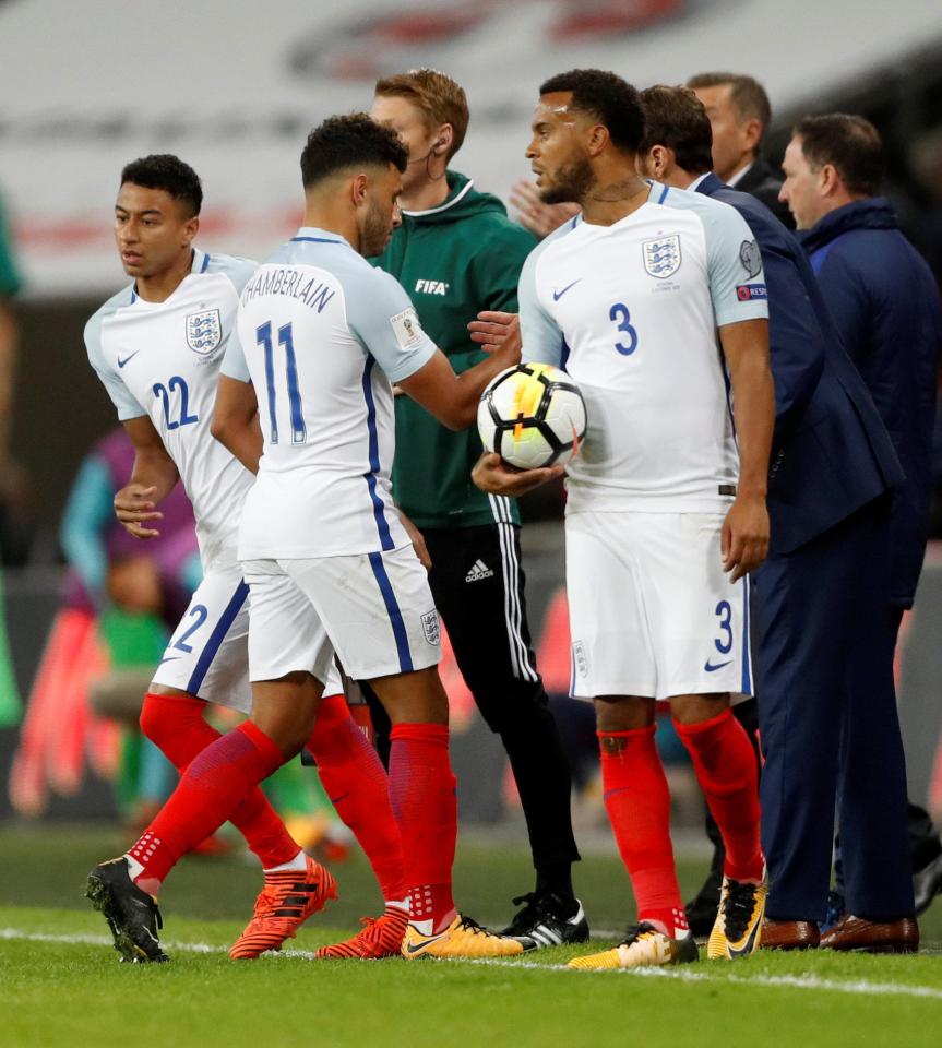  Alex Oxlade-Chamberlain was replaced by Jesse Lingard after 64 minutes