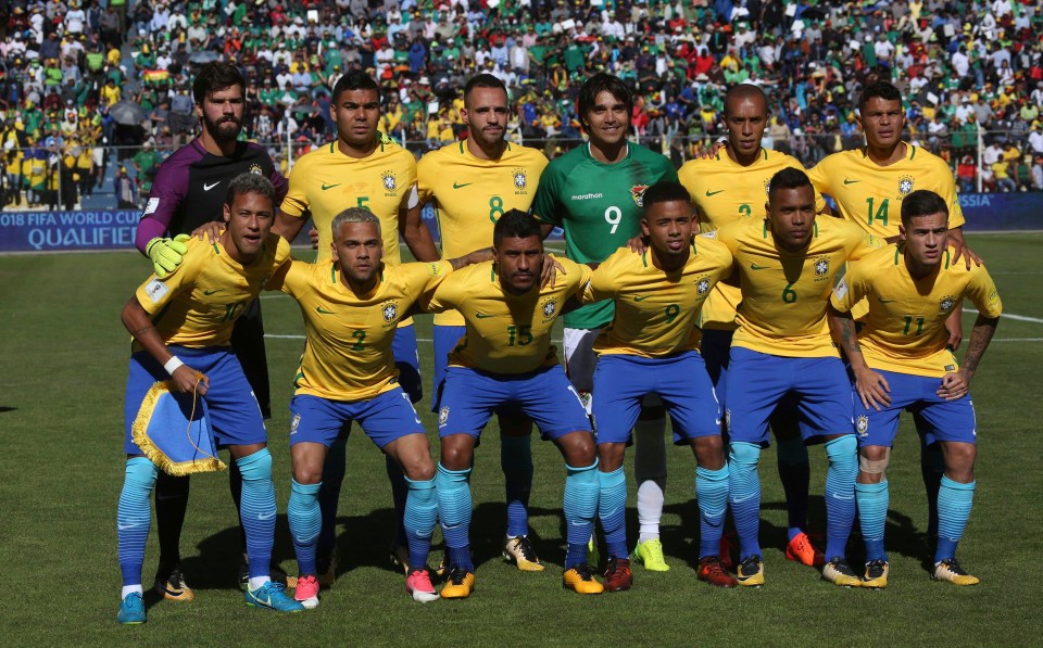 Bolivia No9 Marcelo Moreno ended up at the centre of Brazil’s pre-match photo