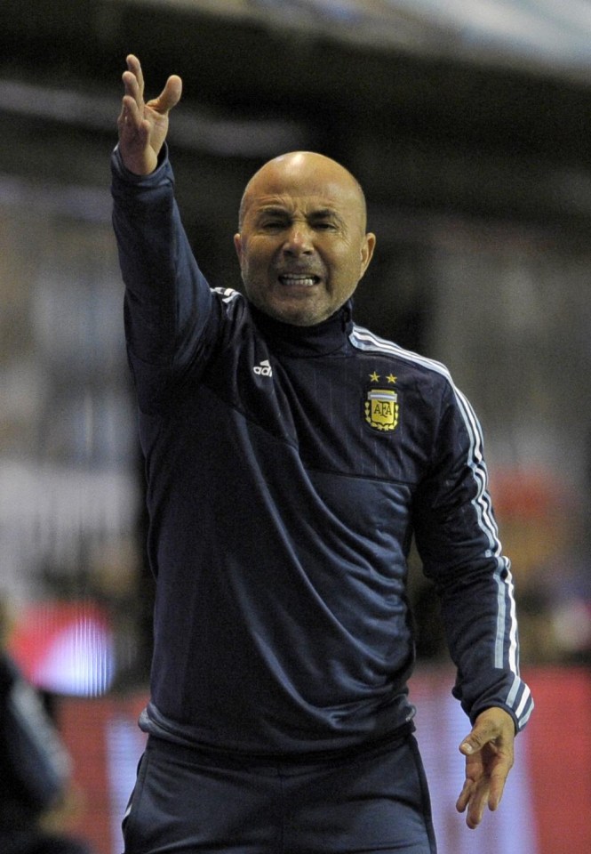 Jorge Sampaoli shows his frustration as his side toiled against Peru