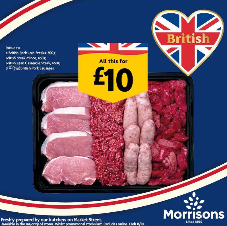  Morrisons committed to sell British-only fresh meat, so all the products included in the box come from the UK