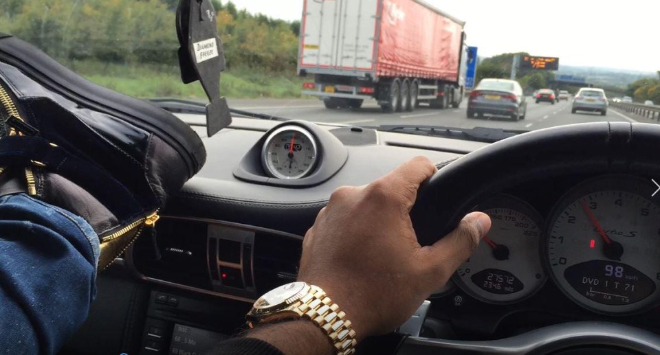 A reckless driver filmed himself driving at dangerous speeds on the motorway doing 98mph