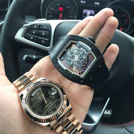 The cops were searching his home after a stolen Rolex was seen on his Instagram page