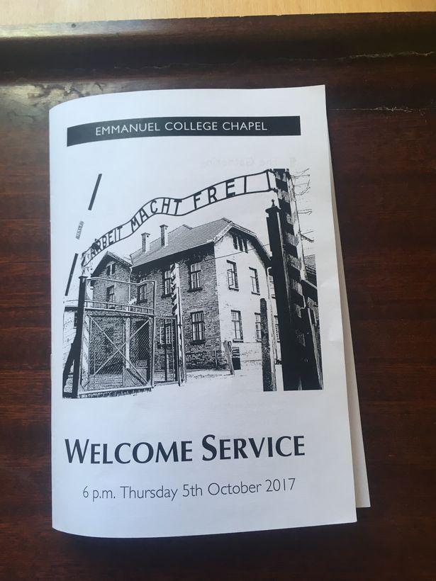  The offending leaflet was for a chapel service to welcome new students