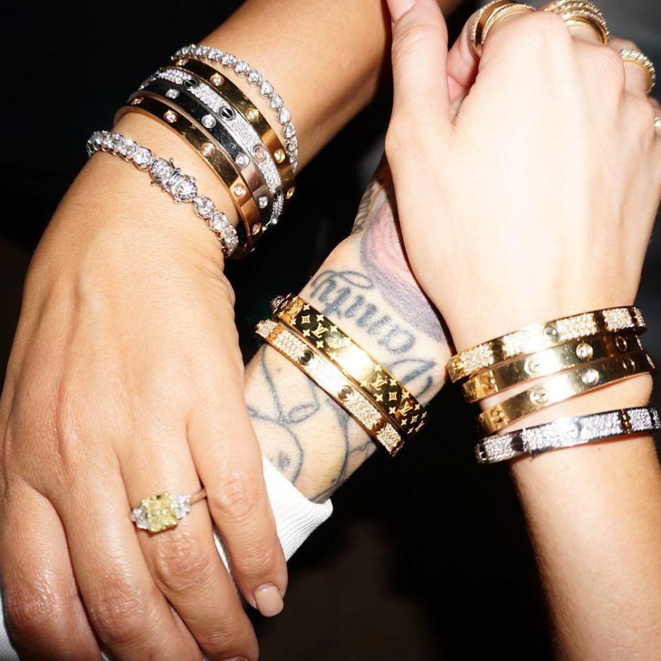  In this snap of Linda Tawil, Jaclyn Hill and Jeffree Star, the YouTubers have numerous £5k Cartier bracelets hanging from their wrists