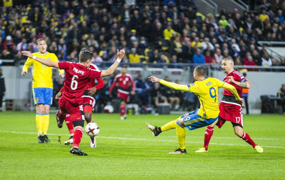  Striker Marcus Berg was on fire for Sweden at the Friends Arena against Luxembourg