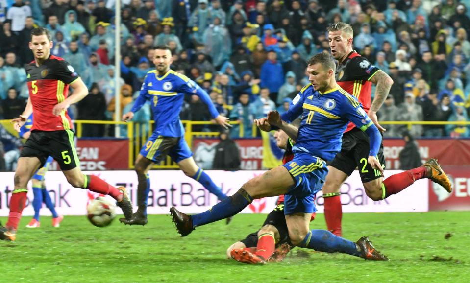  The bumpy pitch troubled both teams in the seven-goal thriller in Sarajevo