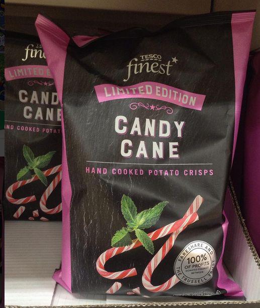  Tesco is also selling Candy Cane crisps - which left shoppers slightly baffled