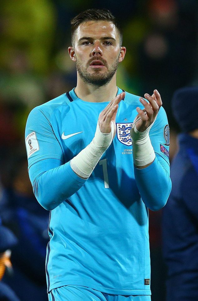  Jack Butland played in England's final group game against Lithuania - and impress Gordon Banks