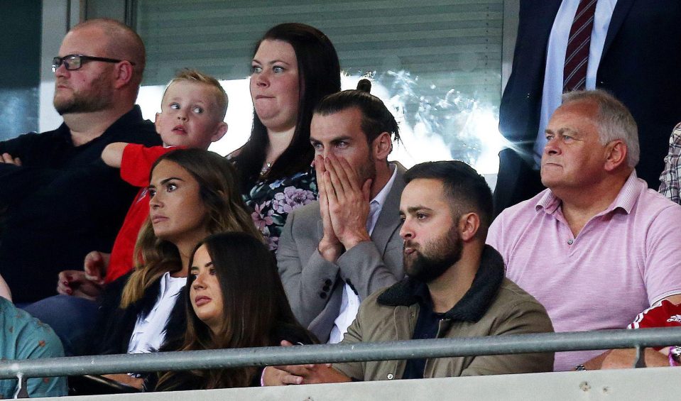  Bale, sitting next to fiancee Emma, was also pictured with a number of other family members