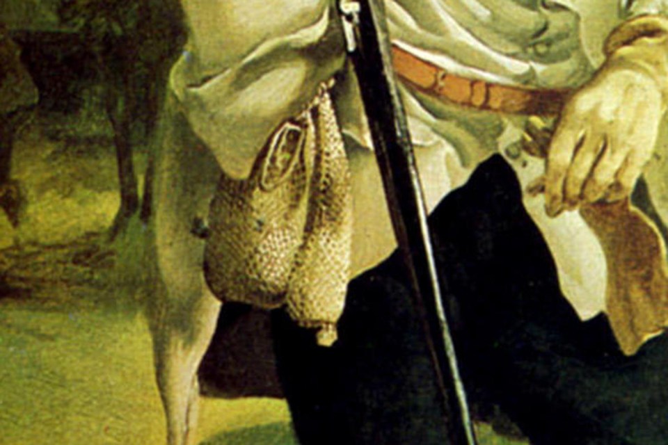 Mr Andrews is sporting a suspicious sack, which some say could have been made deliberately phallic by the painter