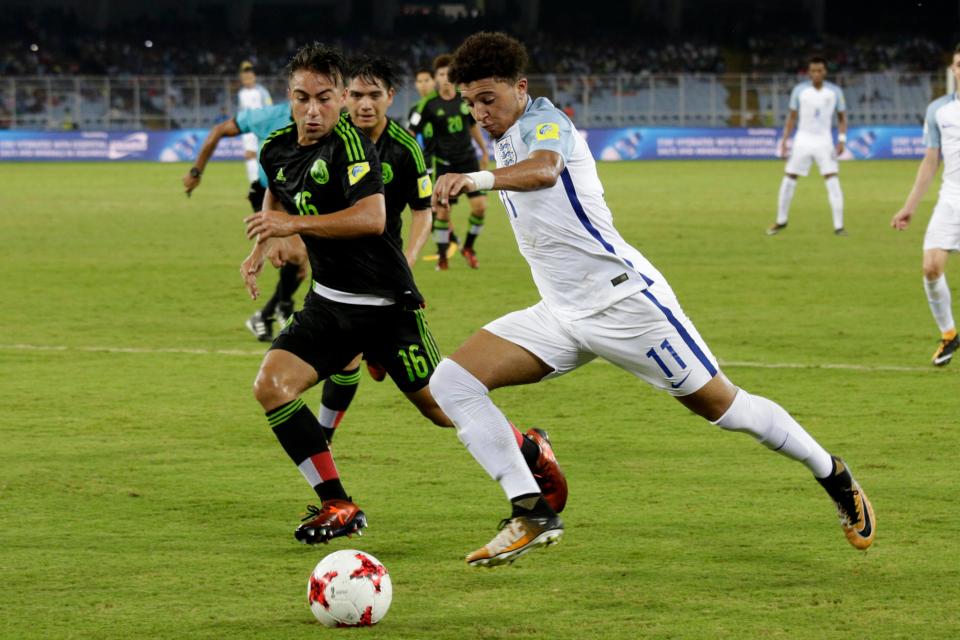  Sancho has scored three goals in the first two group matches to help England reach the knockouts with a game to spare