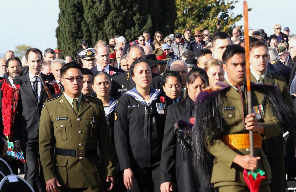  New Zealand military personnal enter the Commemoration for the Battle of Passchendaele