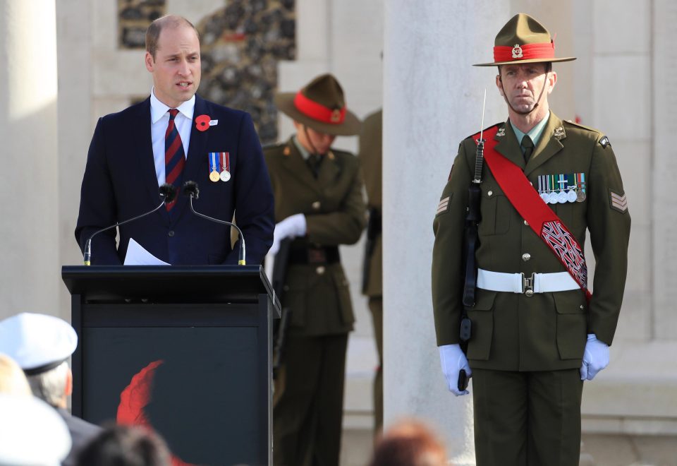  Prince William, Duke of Cambridge speaks at the New Zealand national commemoration for the Battle of Passchendaele