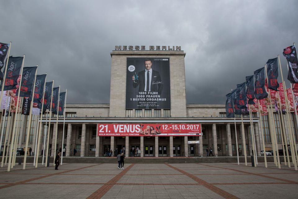  The entrance to the convention centre where the Venus trade fair take place in Berlin each year