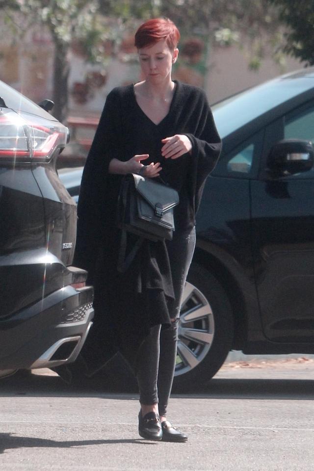 Lily was seen dressed head-to-toe in black