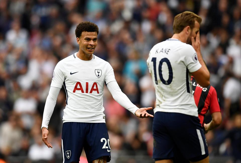  Harry Kane and team-mate Dele Alli (left) are seen as Tottenham's most prized assets