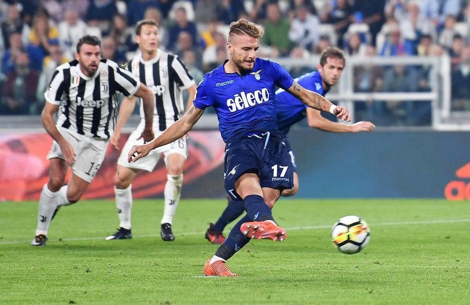  Ciro Immobile scores a penalty during the shock 2-1 victory away at Juventus