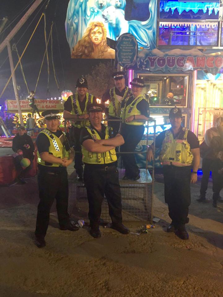  A group of Humberside police officers during the last day of the Hull Fair