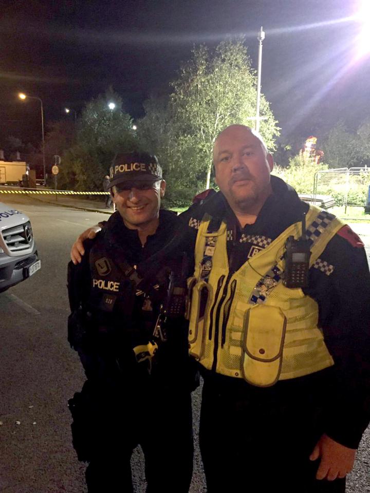  Inspector Scott Snowden, right, posted several photos online of himself and his colleagues at the fair