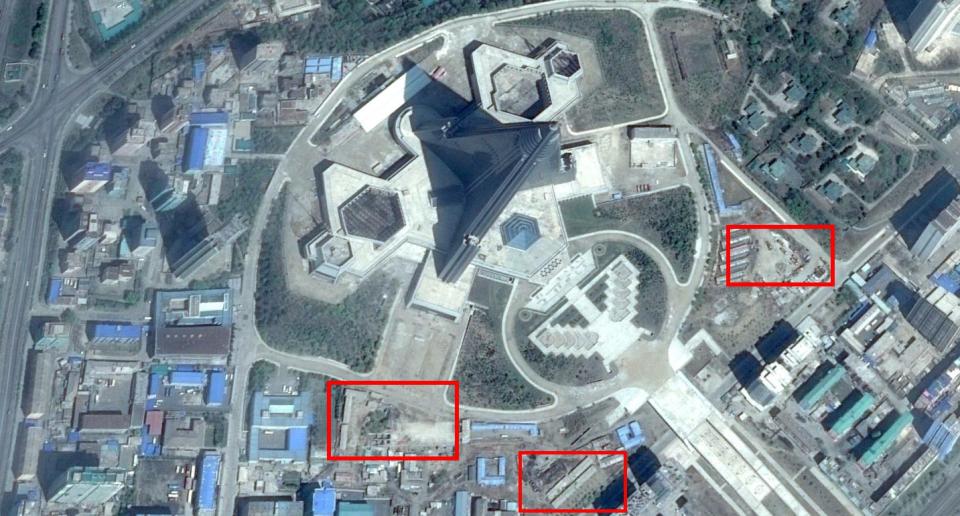  Satellite images appear to show construction activity at the site of the 'Hotel of Doom' in Pyongyang