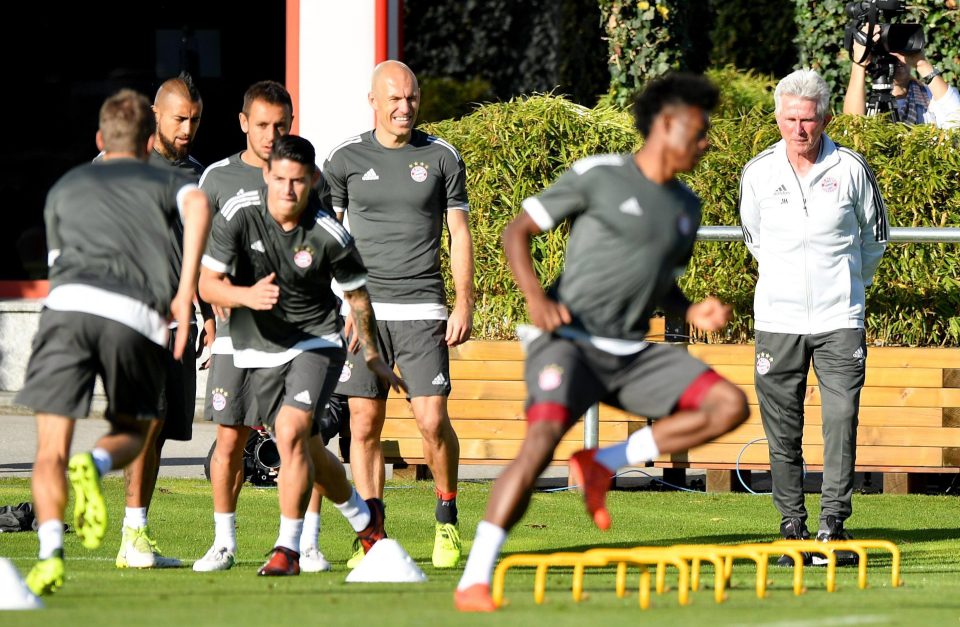  Bayern's players prepare to face Celtic in the Champions League