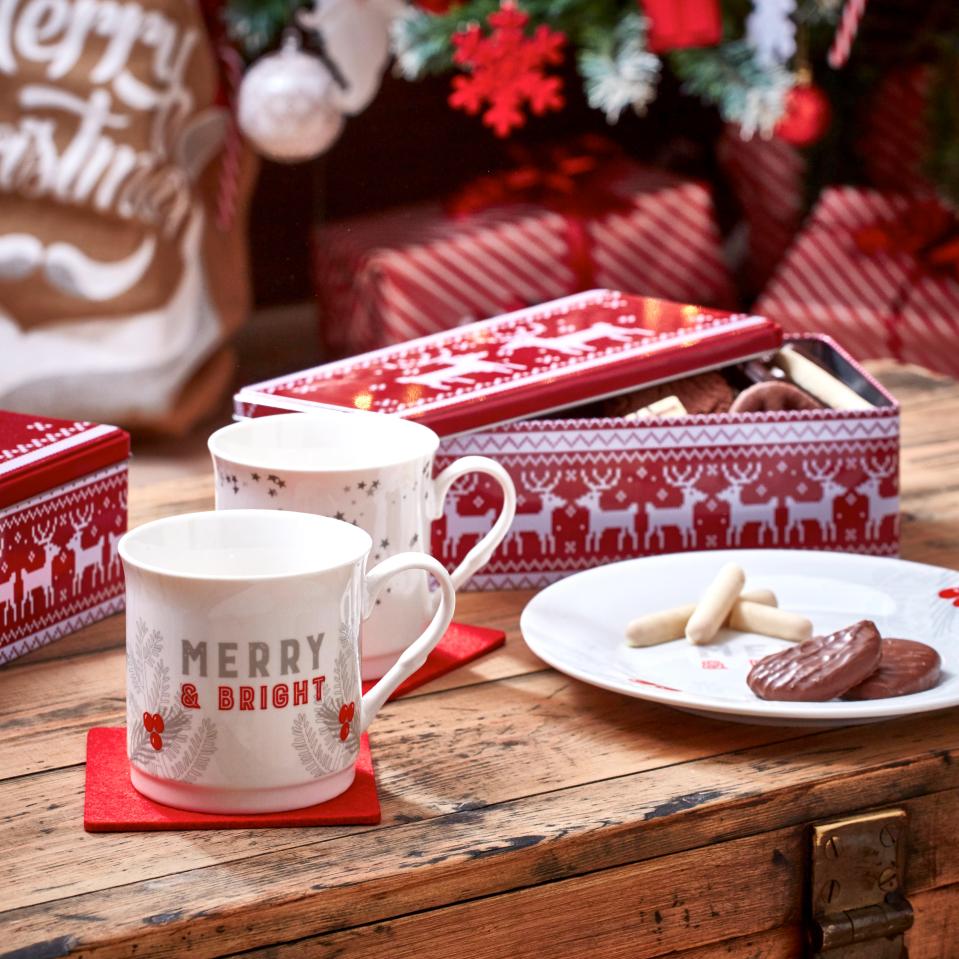  These Christmassy mugs will sell for just £1 each