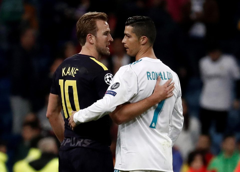  Kane and Cristiano Ronaldo after the Champions League fixture