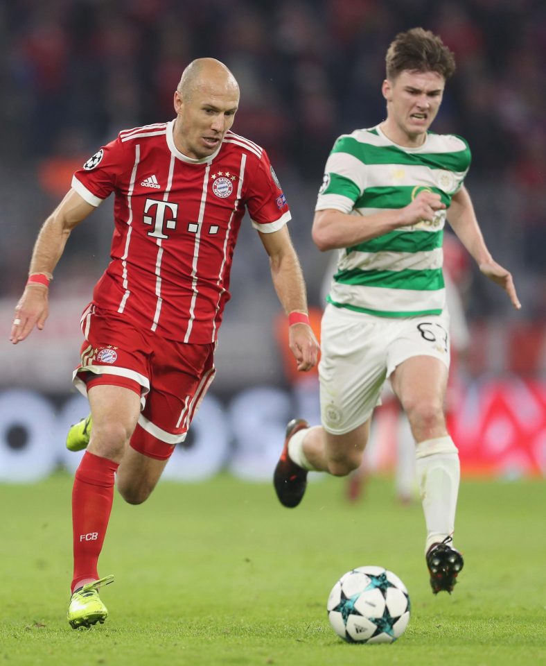  The Scot chases Arjen Robben on Wednesday