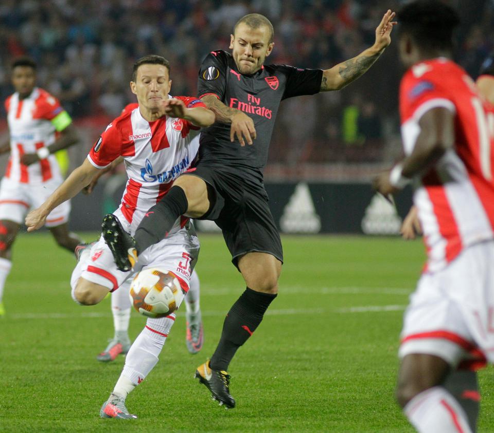  Jack Wilshere had a fine game in central midfield as he bids to become a regular starter