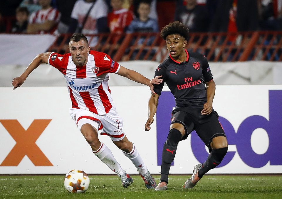  Reiss Nelson was handed another start at right wing-back