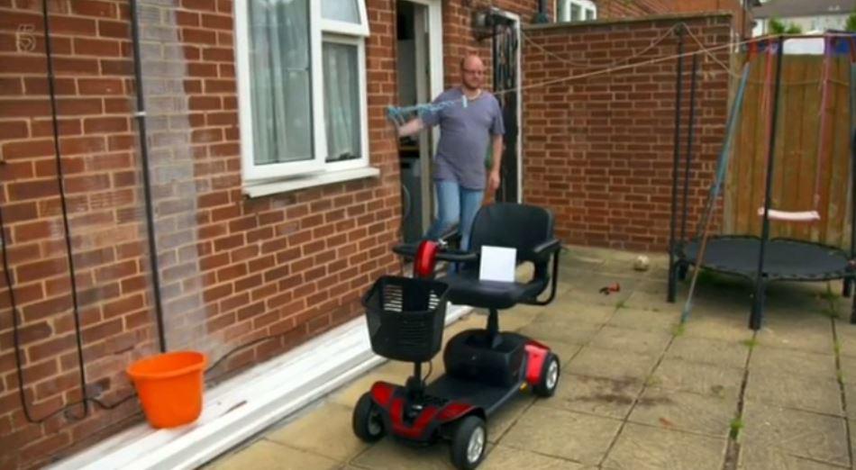  Andy was stunned to find the mobility scooter in his back garden after returning from the Fiddes house