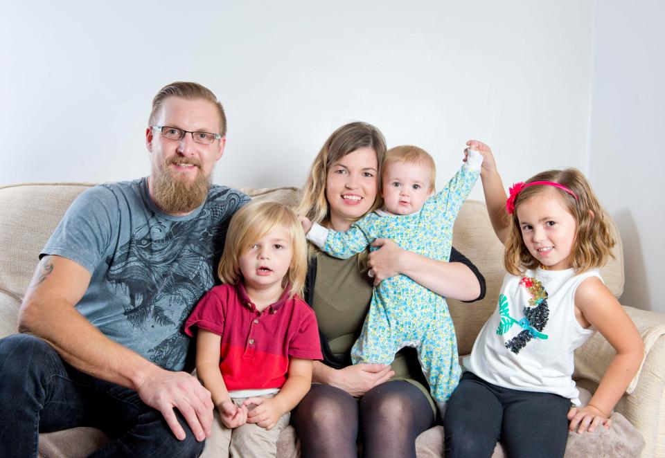  Vickie and Mike Hairsine, with their children Theo, Delilah and Jessica