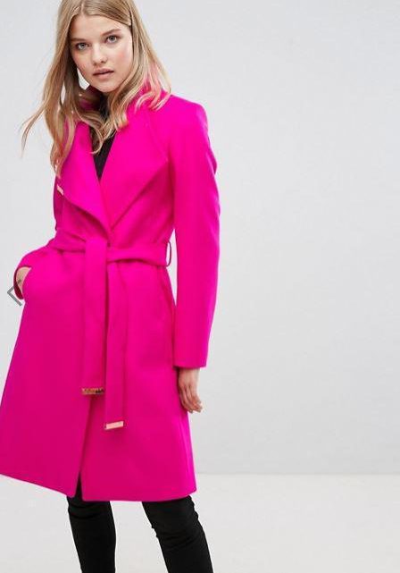  The Morrisons version is almost identical to this pink coat from Ted Baker