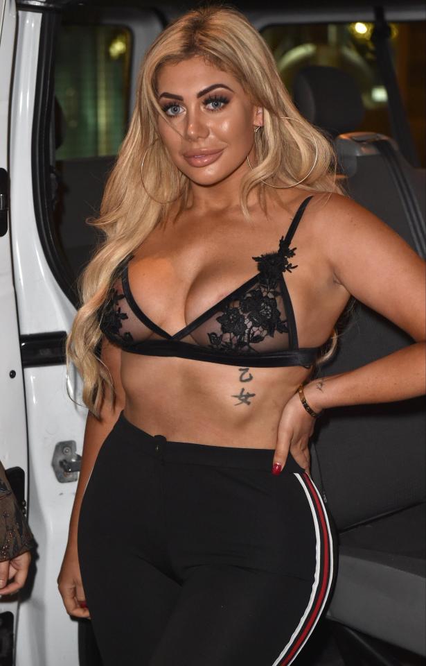  Chloe Ferry braved the chill in Newcastle for a night out in her bra