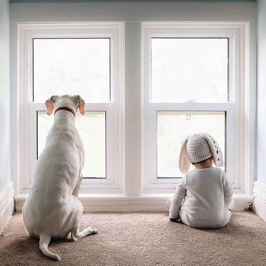  Nora and Archie sit by the window and look out into the distance