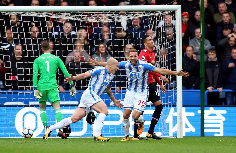  Huddersfield shocked Man United 2-1 in the Premier League last weekend