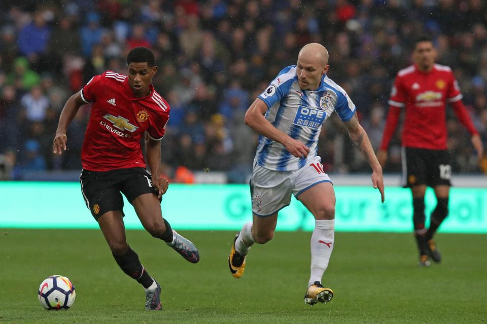  Aaron Mooy helped ensure Town's famous win over Manchester United