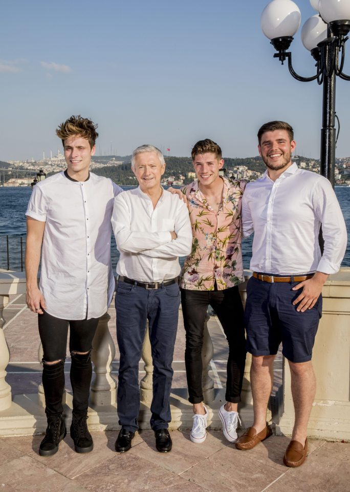  Spencer Sutherland, Louis Walsh, Sam and LLoyd Macey at Judges Houses. Sam got through after Anthony Russell lost his spot after failing a drugs test