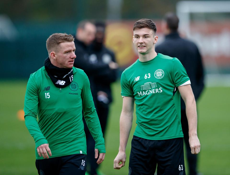  Kieran Tierney in training with Celtic