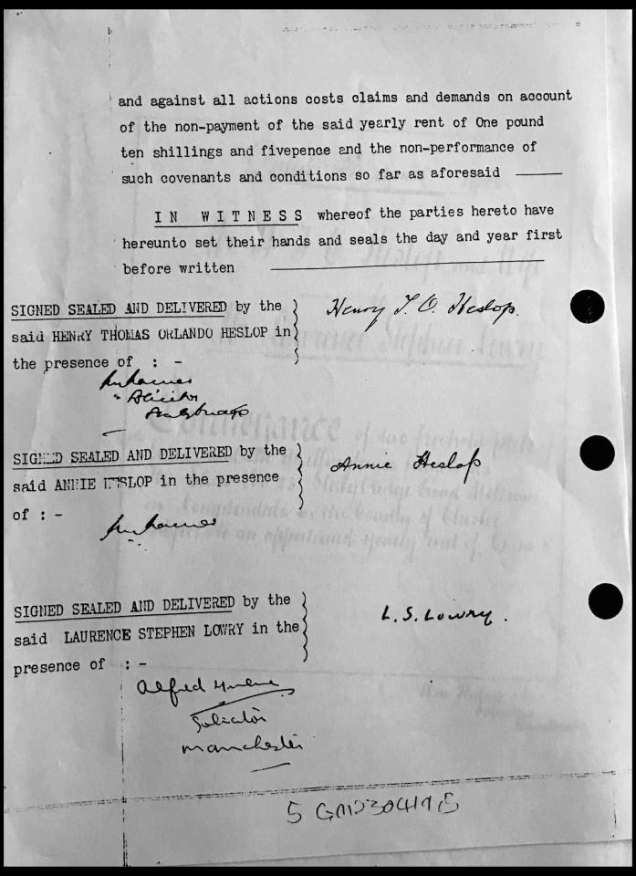 Lowry's signature can be seen on the bottom of the deeds to the home